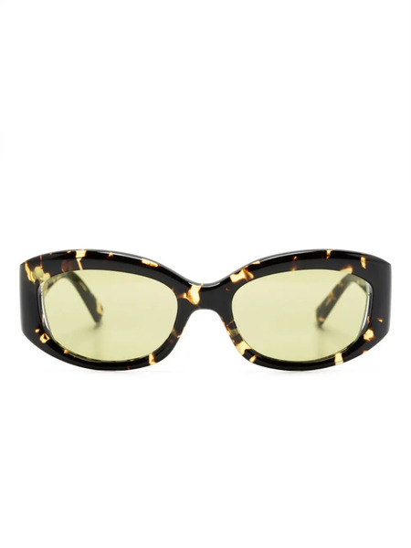  Christopher Esber Davies Oval-frame Sunglasses - Brown 