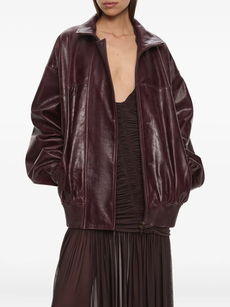  Christopher Esber Devon Leather Bomber Jacket - Red 
