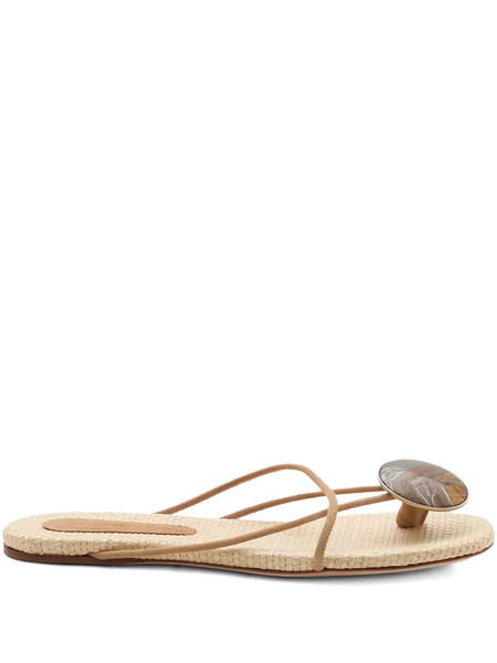 Christopher Esber Doma Stoned Flat Sandals - Neutrals 