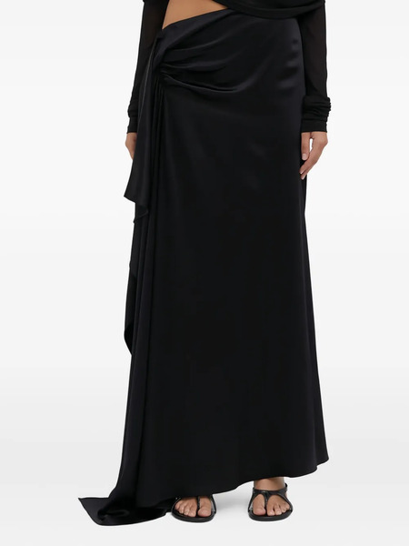  Christopher Esber Draped-ruffle Long Skirt - Black 