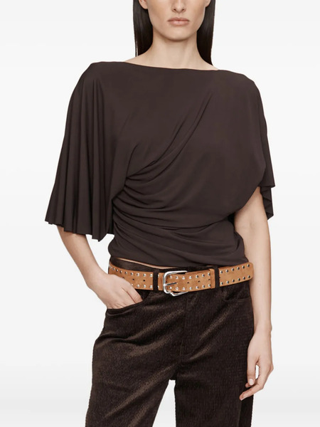  Christopher Esber Fluted Jersey Top - Brown 
