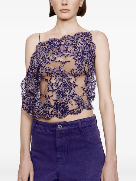  Christopher Esber Iris Floating Lace Top - Purple 