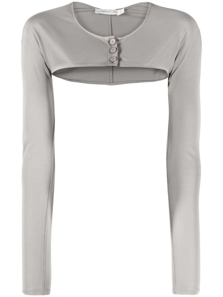  Christopher Esber Long-sleeve Cropped Top - Grey 