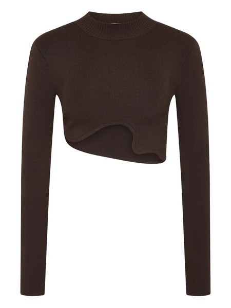 Christopher Esber Maparadita Long-sleeve Cutout Top - Brown 