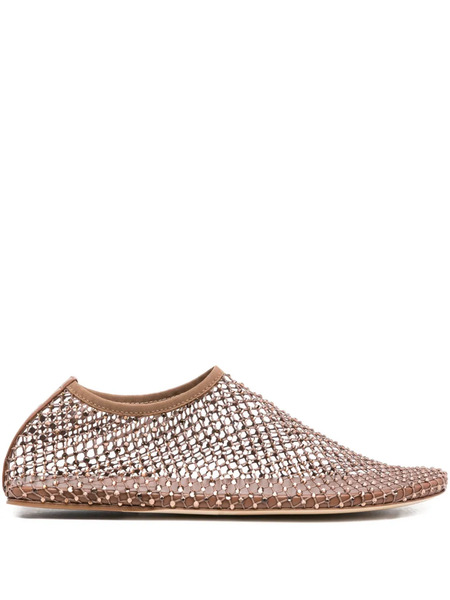  Christopher Esber Minette Crystal-embellished Ballet Flats - Brown 