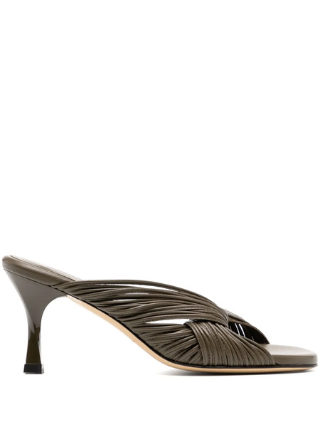  Christopher Esber 70mm Fender Mules - Brown 