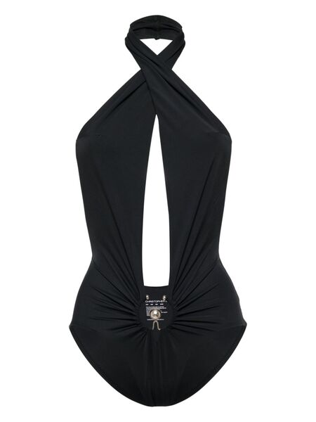  Christopher Esber Pierced Orbit Halter Bodysuit - Black 