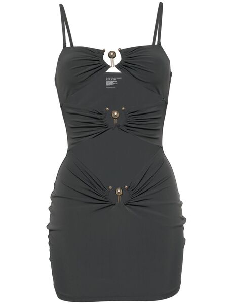  Christopher Esber Pierced Orbit Mini Dress - Grey 