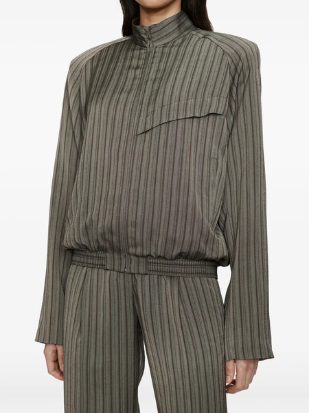  Christopher Esber Reyer Striped Bomber Jacket - Grey 