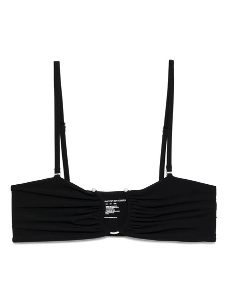  Christopher Esber Ruched Crescent Bikini Top - Black 