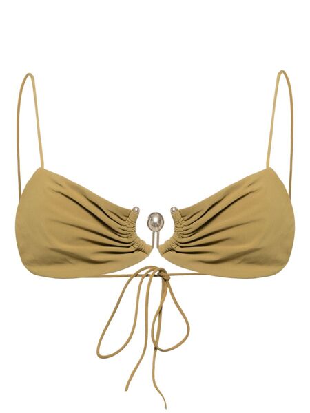  Christopher Esber Ruched Orbit Miniscule Bikini Top - Brown 