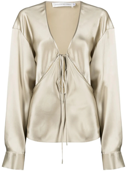  Christopher Esber Triquetra Silk Blouse - Neutrals 