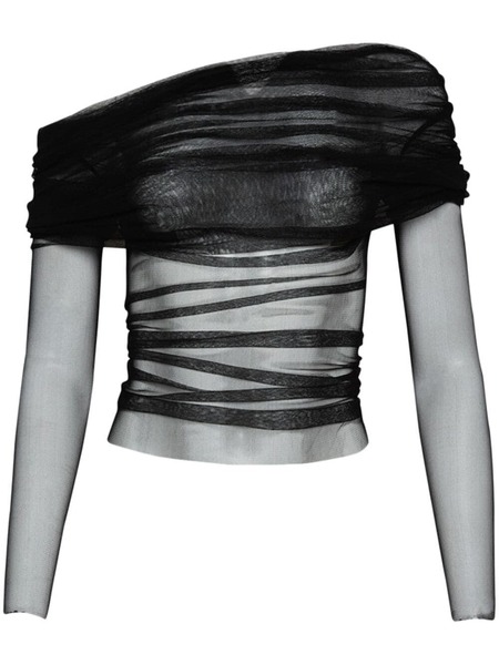  Christopher Esber Veiled Silk Top - Black 