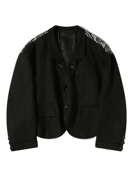  Christopher Nemeth Jacquard Shoulder Jacket - Black 