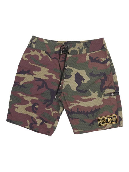  Chrome Hearts Camouflage-pattern Swim Shorts - Green 