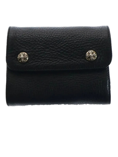  Chrome Hearts Mini Leather Wallet - Black 