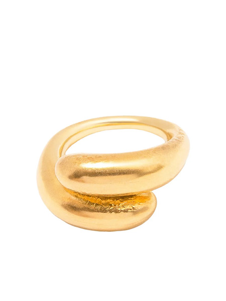  Chronos Sterling Silver Twist-detail Ring - Gold 