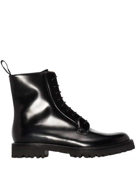  Church's Alexandra Flat Combat Boots - Black 