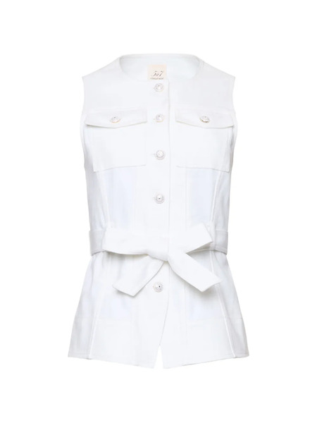  Cinq A Sept Button Belted Top - White 