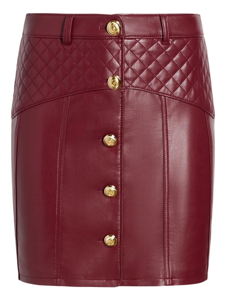  Cinq A Sept Claudia Quilted Button Mini Skirt - Red 