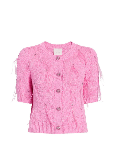  Cinq A Sept Coralie Feather-embellished Cardigan - Pink 