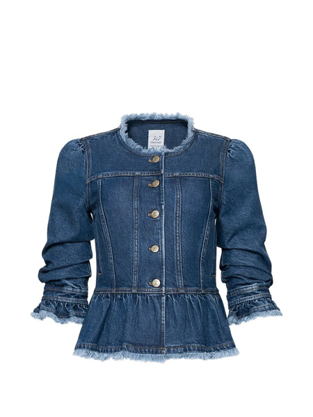  Cinq A Sept Frieda Peplum Denim Jacket - Blue 