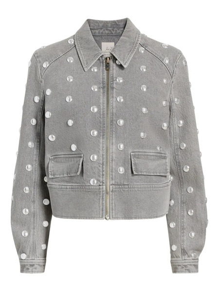  Cinq A Sept Harriet Studded Denim Jacket - Grey 