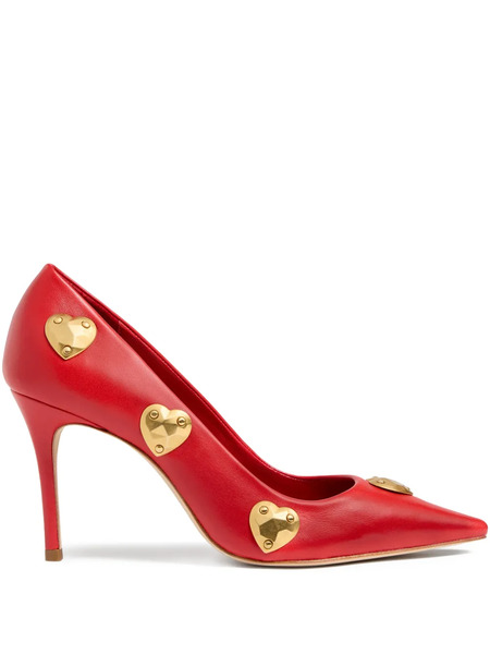  Cinq A Sept Luna Hearts Pumps - Red 
