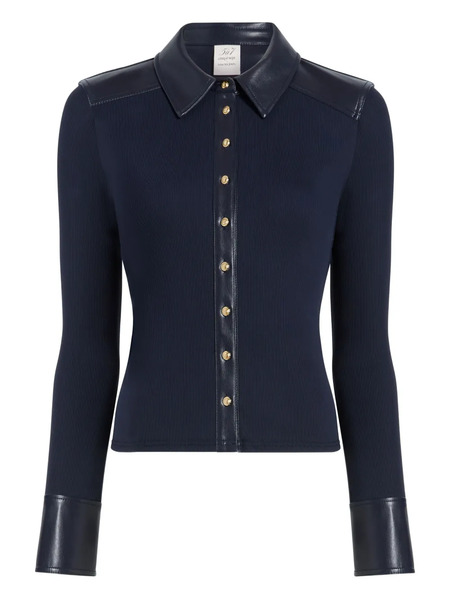  Cinq A Sept Magali Collared Buttoned Top - Blue 