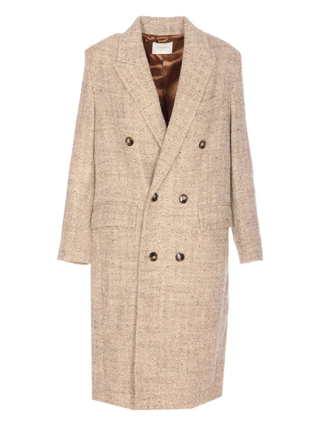  Circolo 1901 Double-breasted Bouclé Coat - Neutrals 