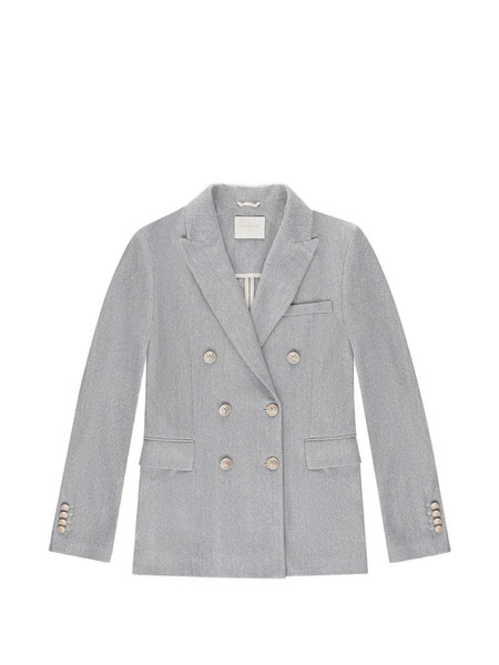  Circolo 1901 Double-breasted Herringbone Blazer - Blue 