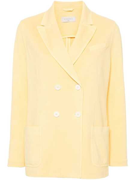  Circolo 1901 Double-breasted Textured Blazer - Yellow 