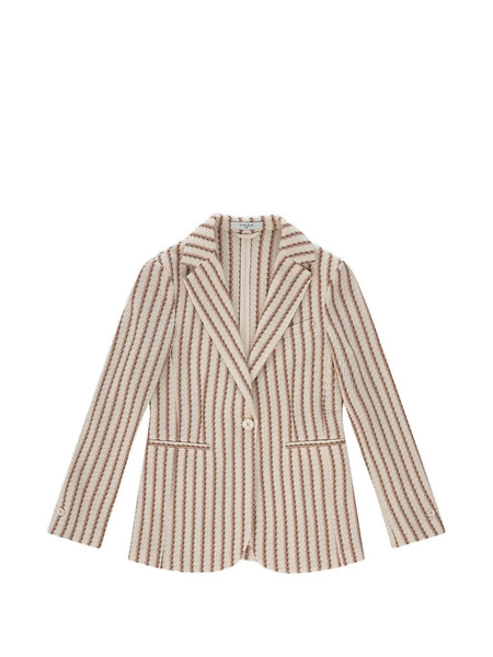  Circolo 1901 Striped Single-breasted Blazer - Neutrals 