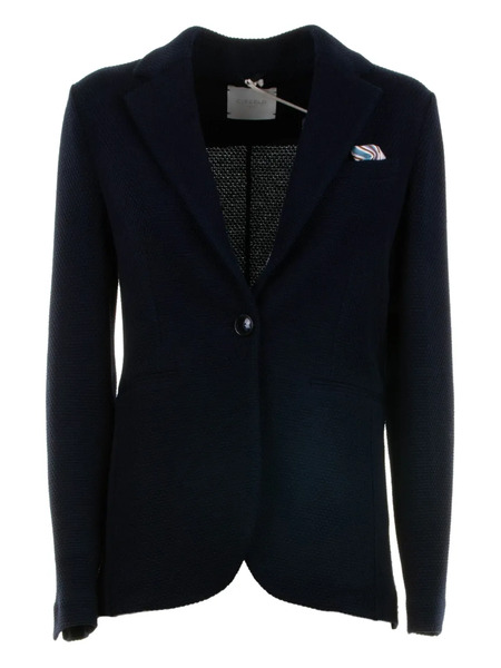 Circolo 1901 Textured Single-breasted Jacket - Blue 