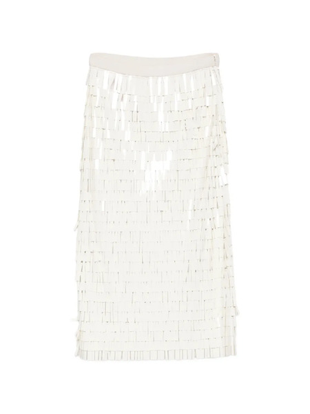  Circus Hotel Fringe Skirt - White 