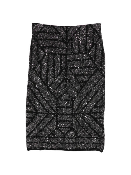  Circus Hotel Geometric Sequin Skirt - Silver 