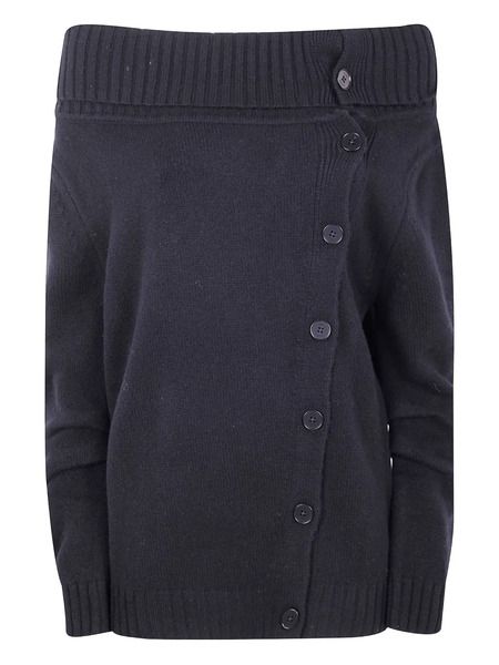  Circus Hotel Off-shoulder Button-front Cardigan - Black 