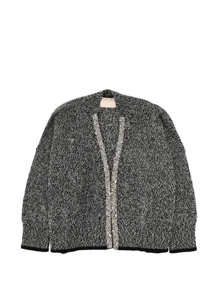  Circus Hotel Sequin Trim Cardigan - Grey 