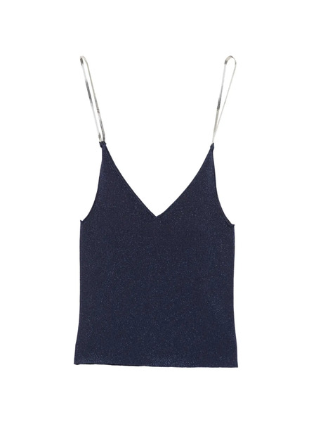  Circus Hotel V-neck Top - Blue 