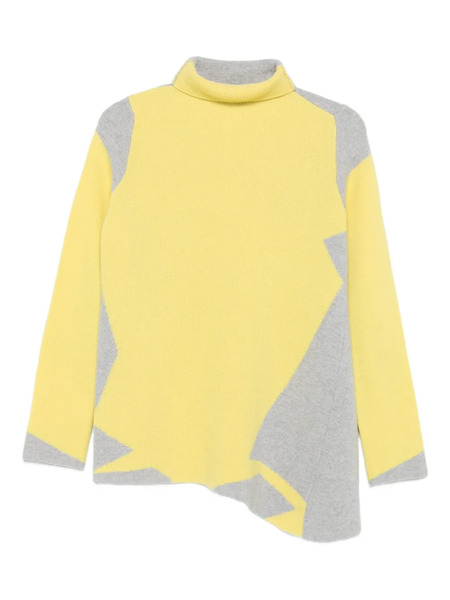  Cividini Panelled Wool Sweater - Grey 