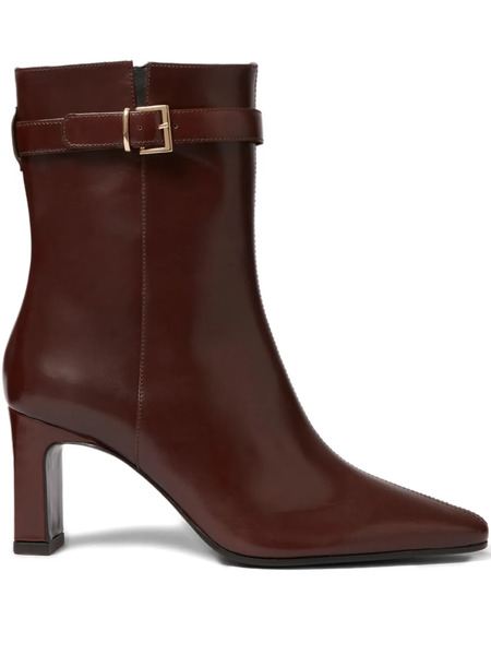  Claudie Pierlot Buckle-strap Pointed-toe Ankle Boots - Brown 