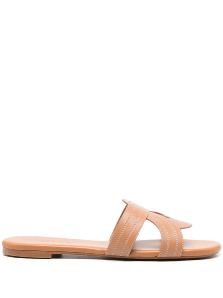  Clergerie Ivory Leather Sandals - Brown 