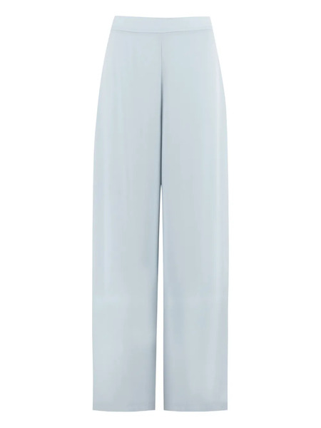  Clips Elastic-waist Wide-leg Trousers - Blue 