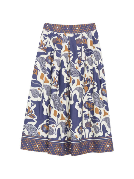  Clips Floral-print Midi Skirt - Neutrals 