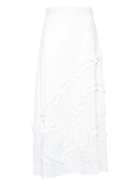  Clips Ruffled Pleated Skirt - White 