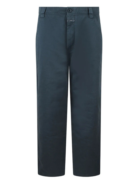  Closed Button-fly Cotton Pants - Blue 