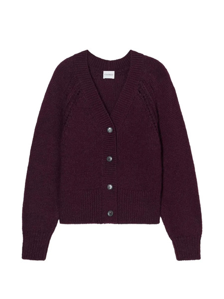  Closed Buttoned Cardigan - Purple 