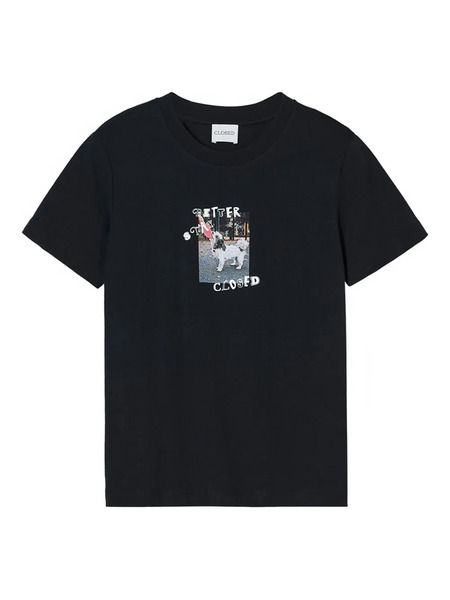  Closed Dog-print Graphic Tee - Black 