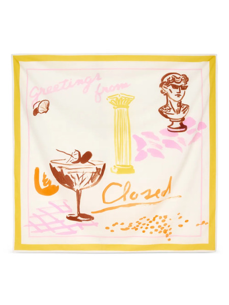  Closed Graphic-print Scarf - Neutrals 