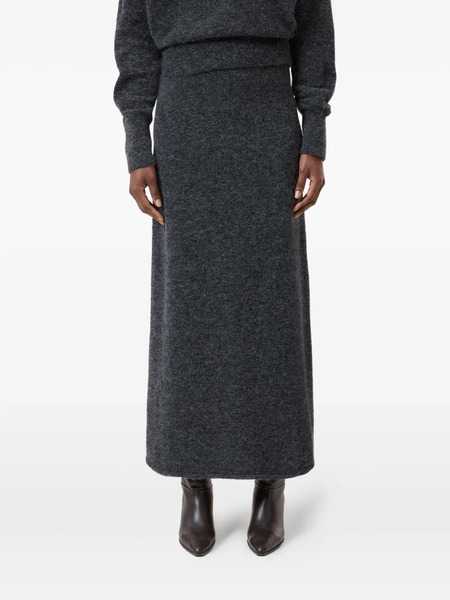  Closed High-waisted A-line Skirt - Grey 
